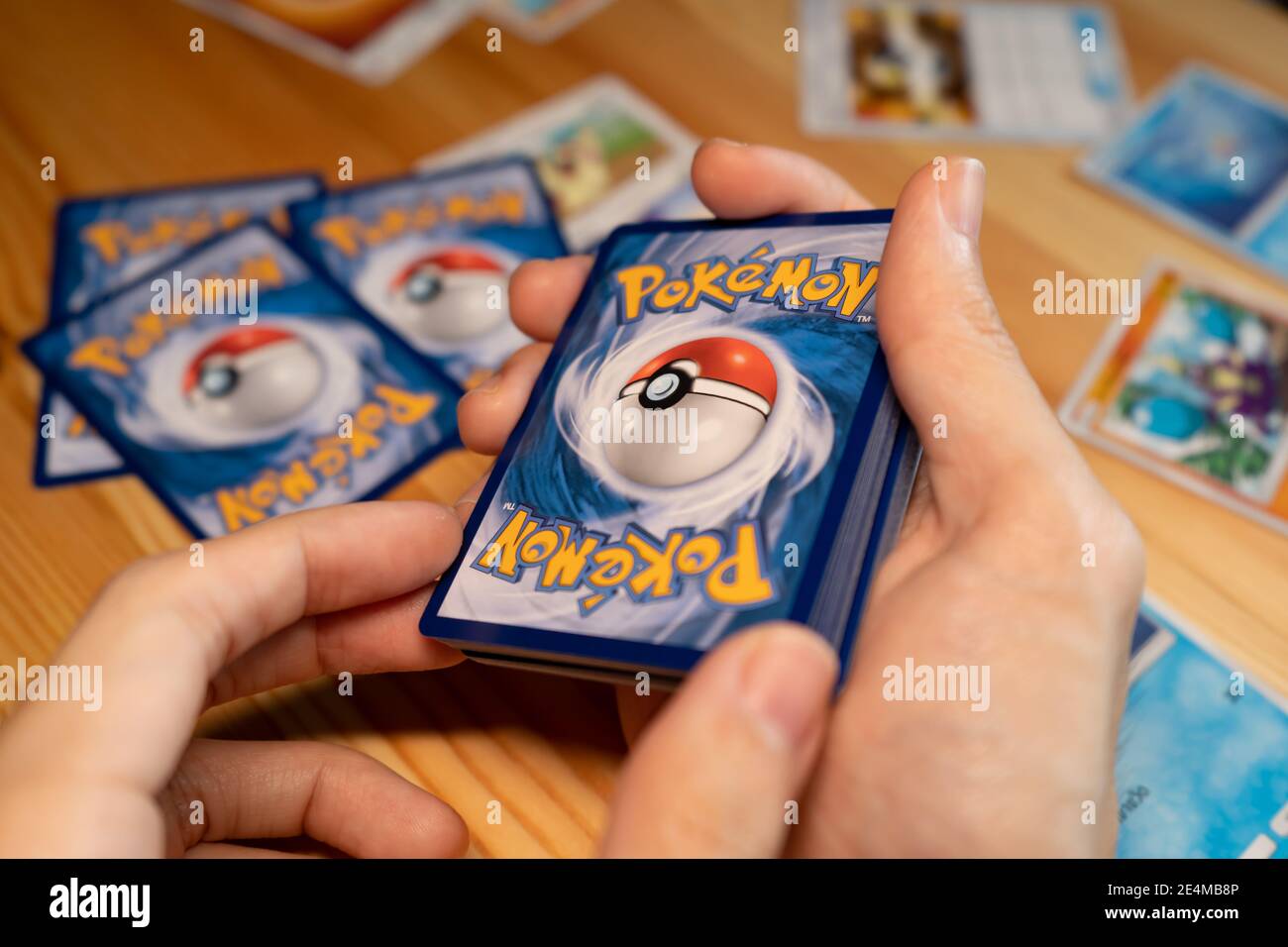 Prague, Czech Republic - April 3 2022: Back side of Pokemon cards and  smartphone smart phone with open online version of Pokemon Trading Card  Game Stock Photo - Alamy