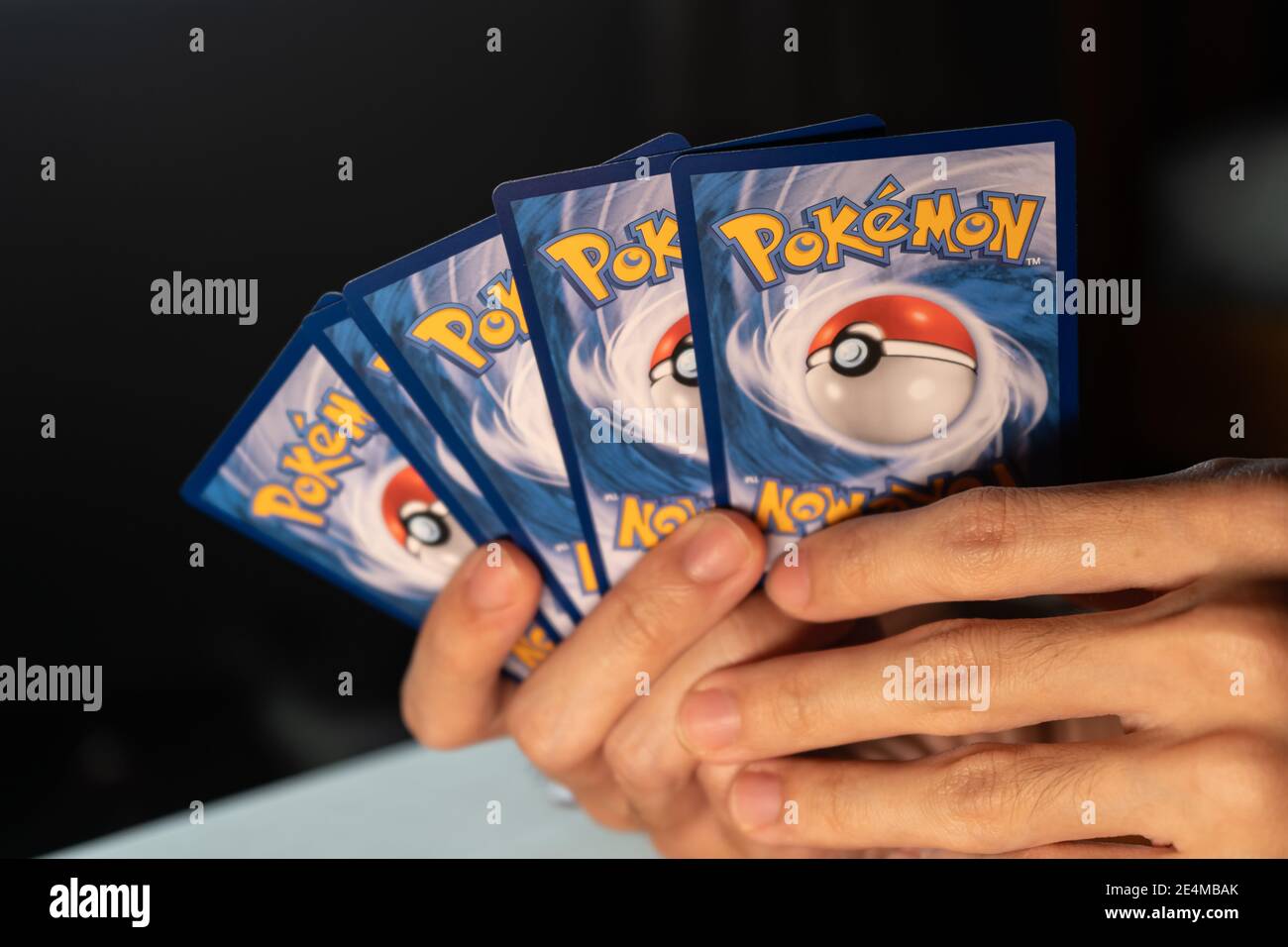 Bangkok, Thailand - January 23, 2021 : A man playing Pokemon Trading Card  game Stock Photo - Alamy