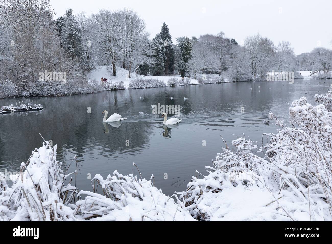 Cirencester Capital Of The Cotswolds In Roman Britain .First Snowfall In January 2021 Stock Photo