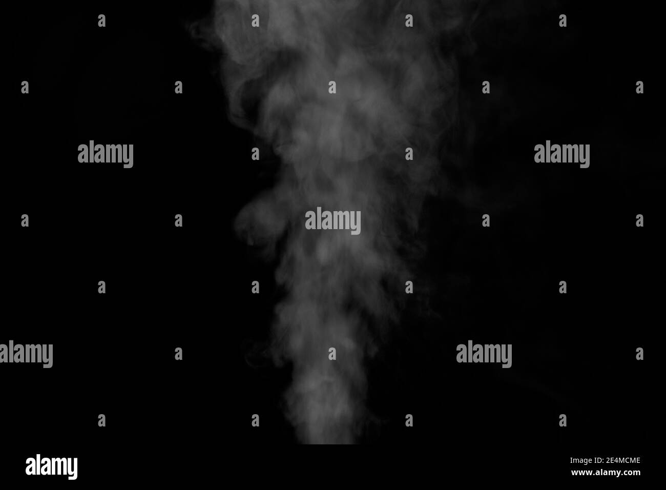 white Smoke over black background for overlay design Stock Photo