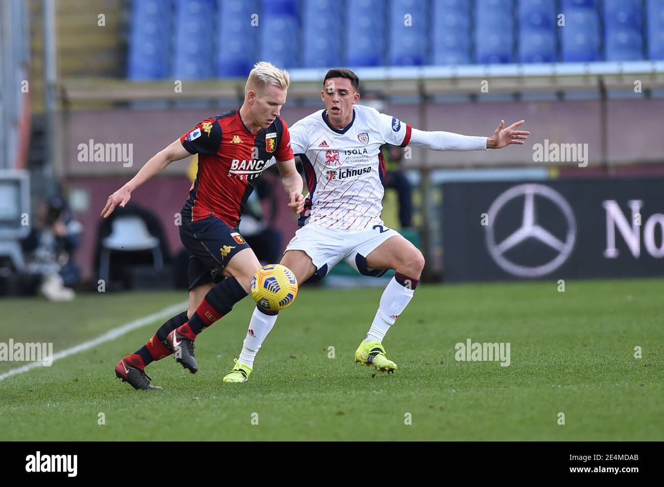 Lennart Czyborra (Genoa) , Gabriele Zappa (Cagliari) during Genoa