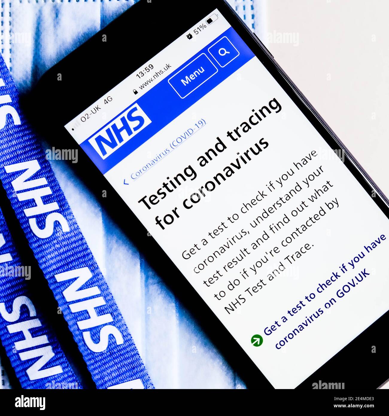 London UK, January 24 2021, Mobile Phone NHS Digital Health Testing A