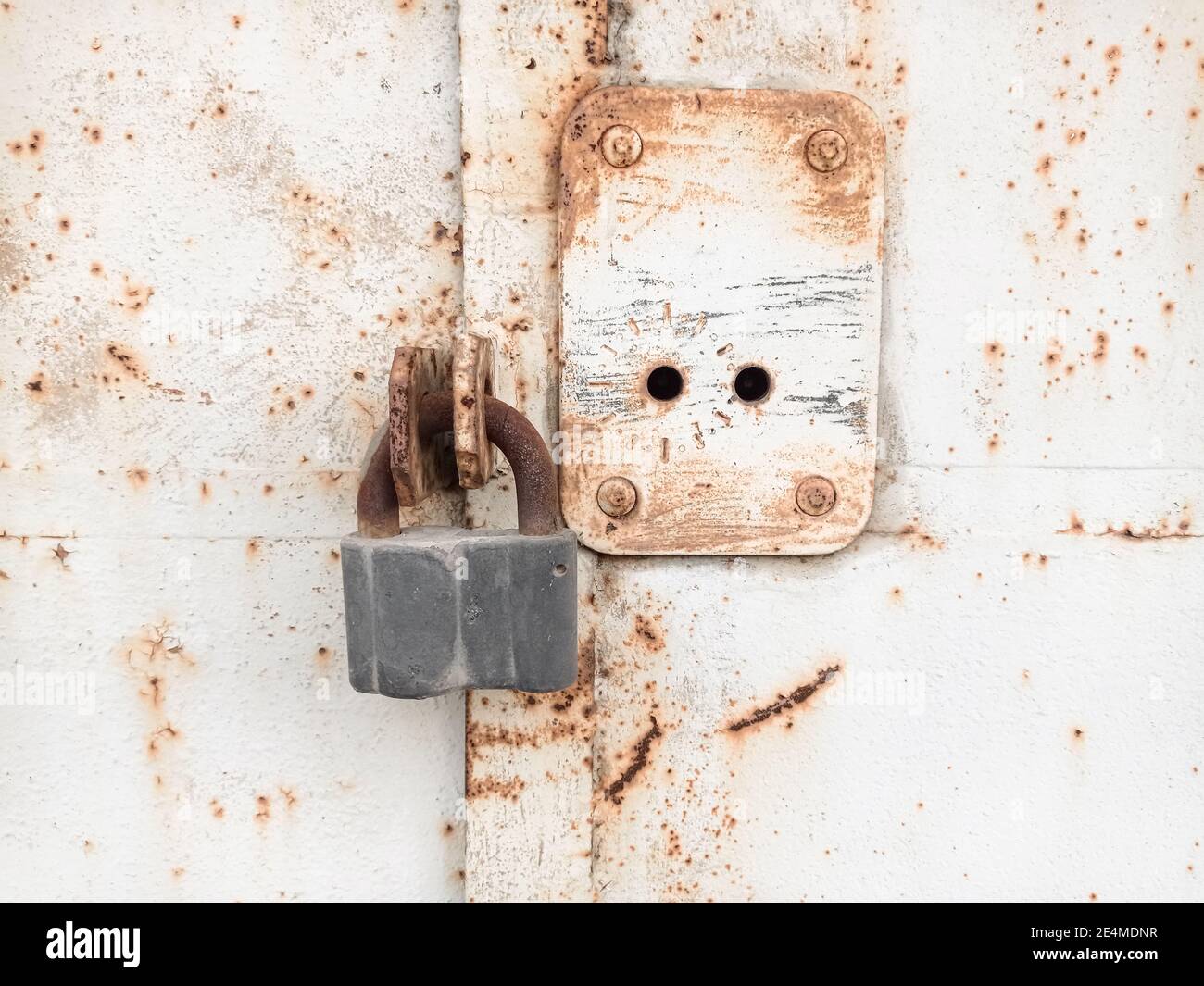 old lock on an iron door close up Stock Photo - Alamy