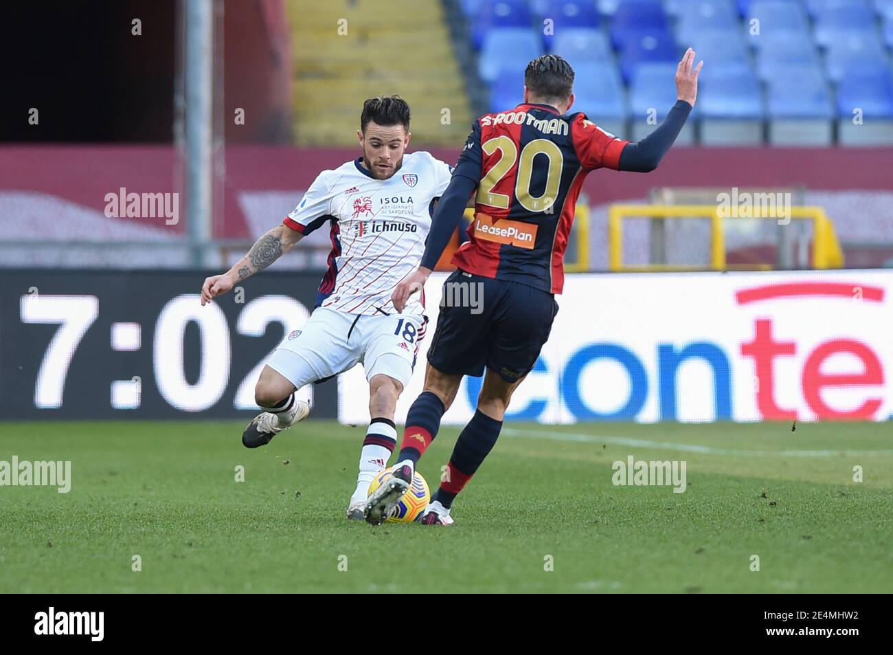 Lennart Czyborra (Genoa) , Gabriele Zappa (Cagliari) during Genoa