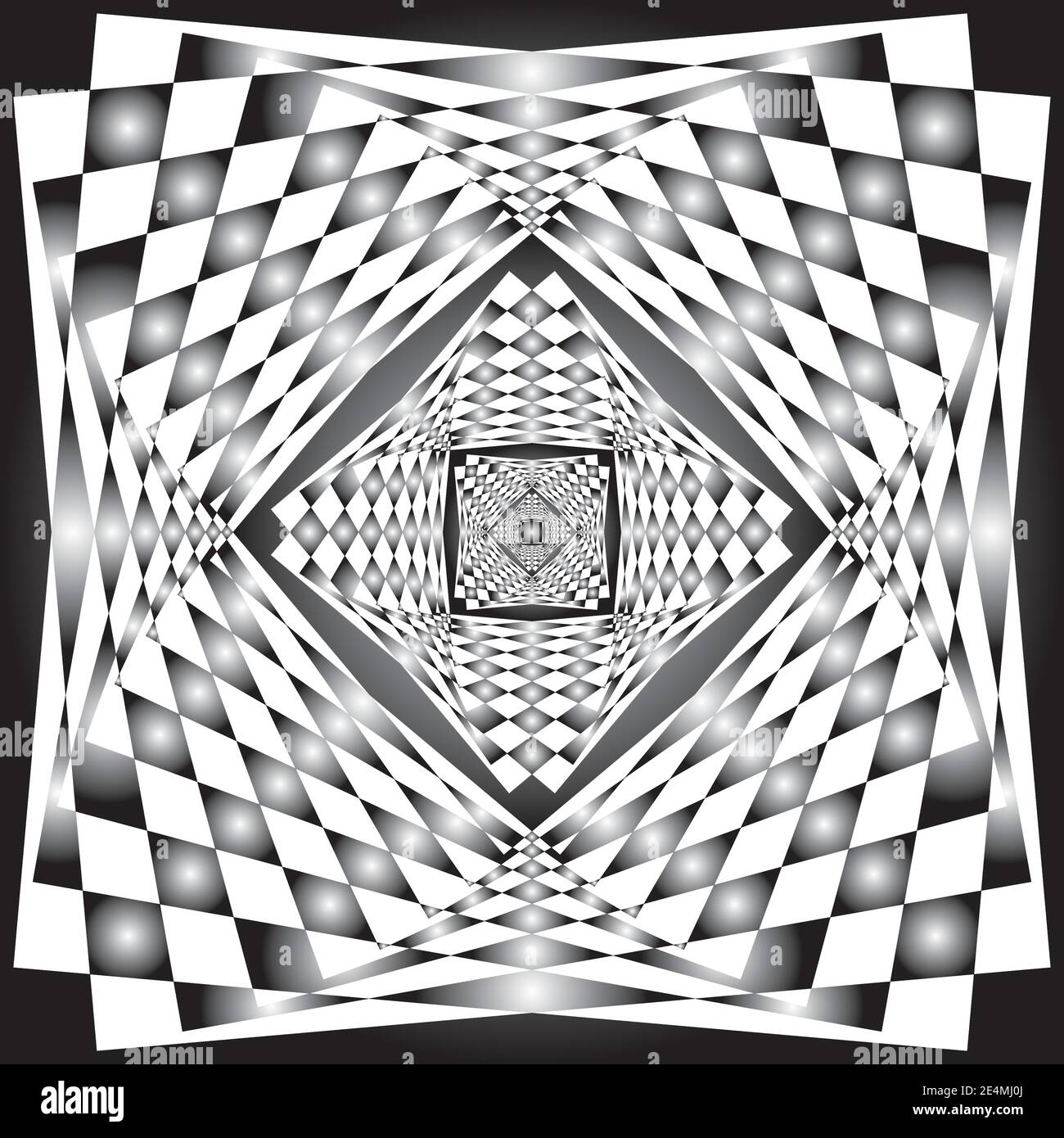 Intersected trajectory festive frames perspective illusion abstract background black on transparent Stock Vector