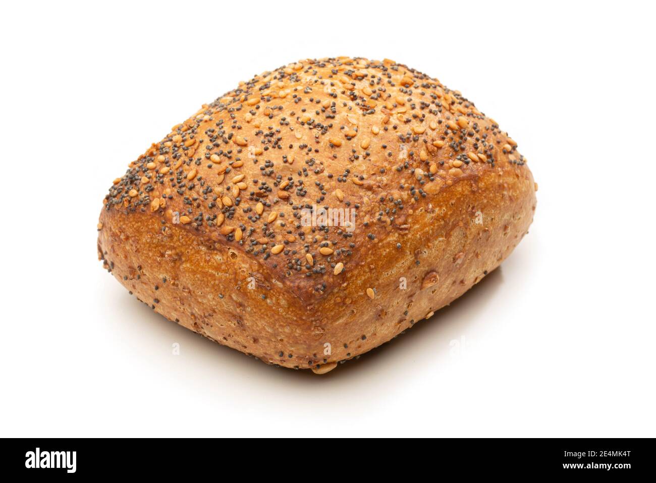 Crispy multigrain bread roll isolalted against white background Stock ...