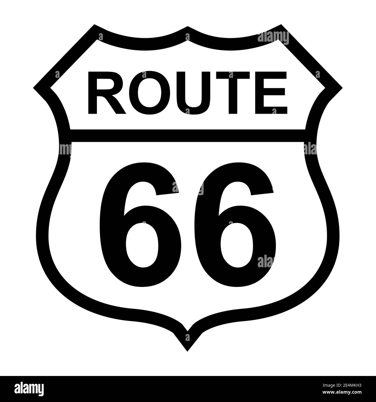 Route 66 classic icon, travel usa history highway, america road trip vector background . Stock Vector