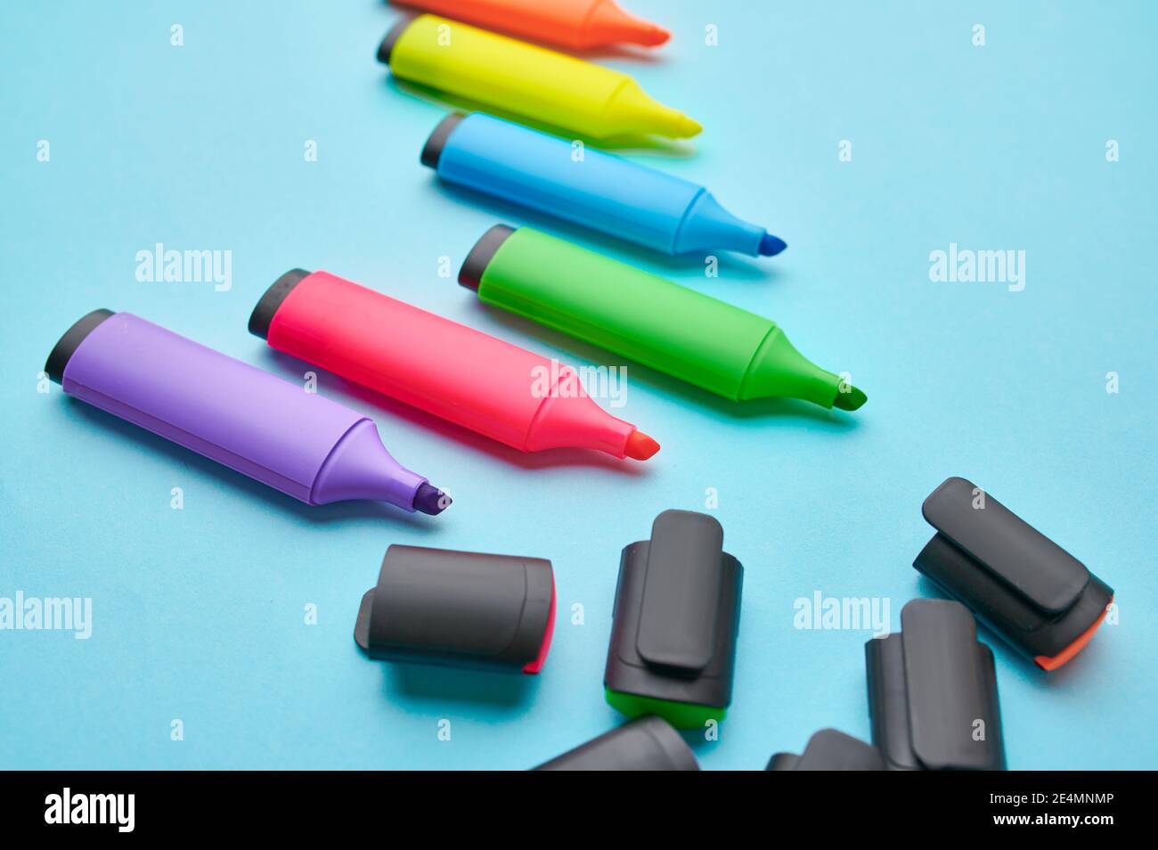 Set of opened colorful permanent markers Stock Photo Alamy