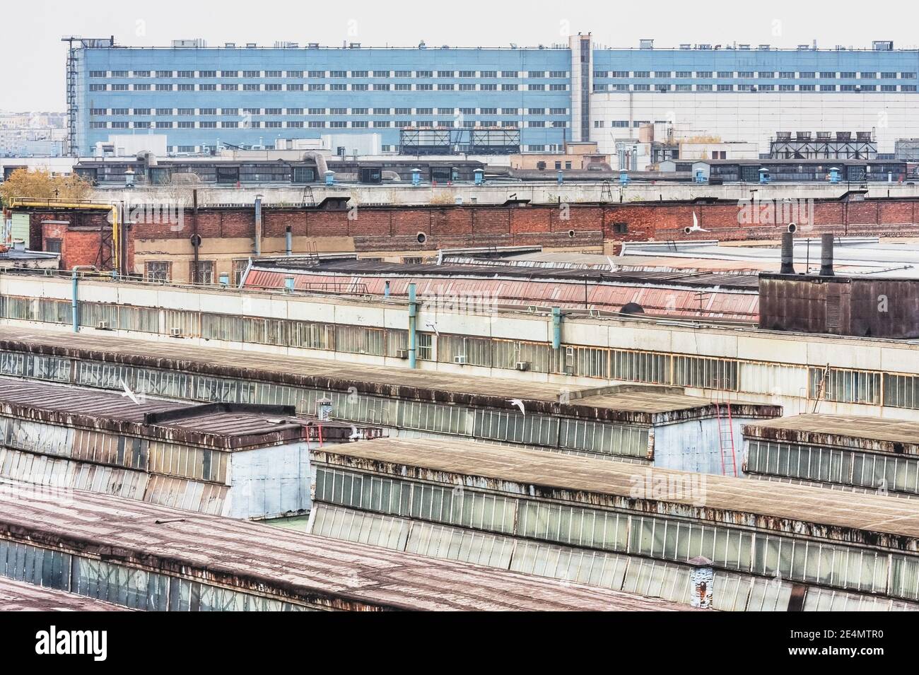 The territory and buildings of a large factory in Moscow Stock Photo