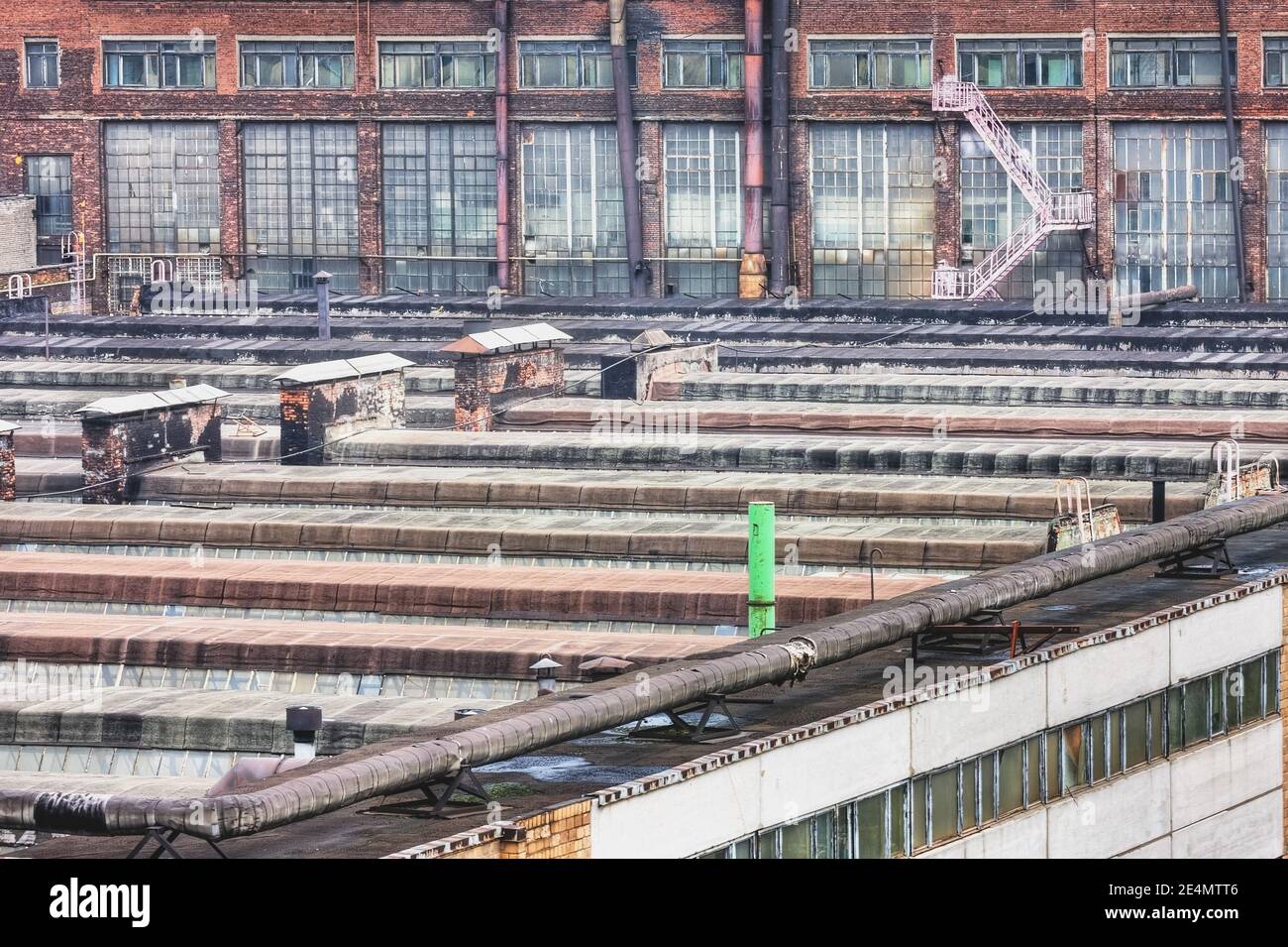 The territory and buildings of a large factory in Moscow Stock Photo ...