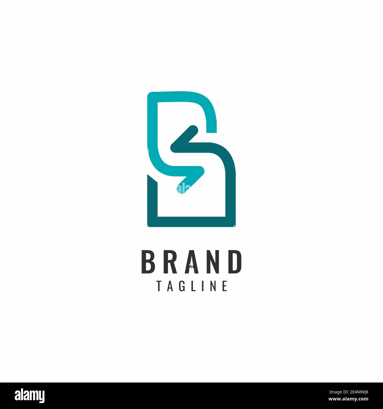 LETTER B ARROW LOOP LOGO VECTOR TEMPLATE SUITABLE FOR TECHNOLOGY COMPANY Stock Vector