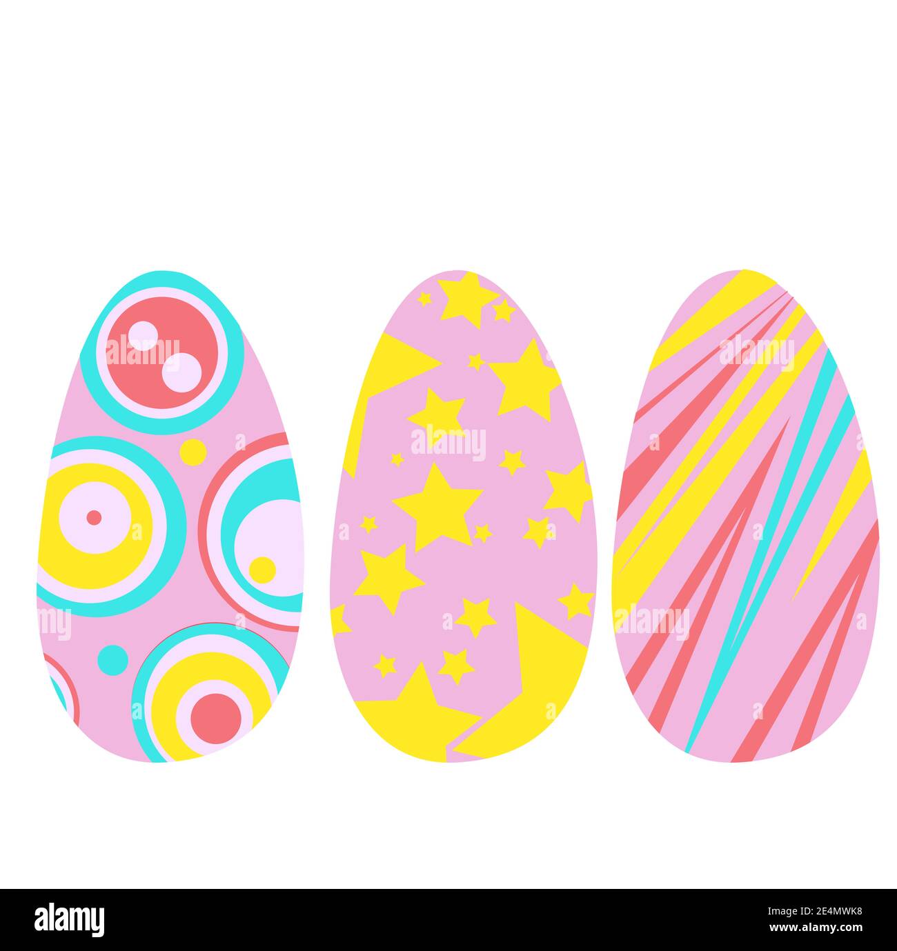 colored easter eggs with patterns. Vector illustration Stock Vector