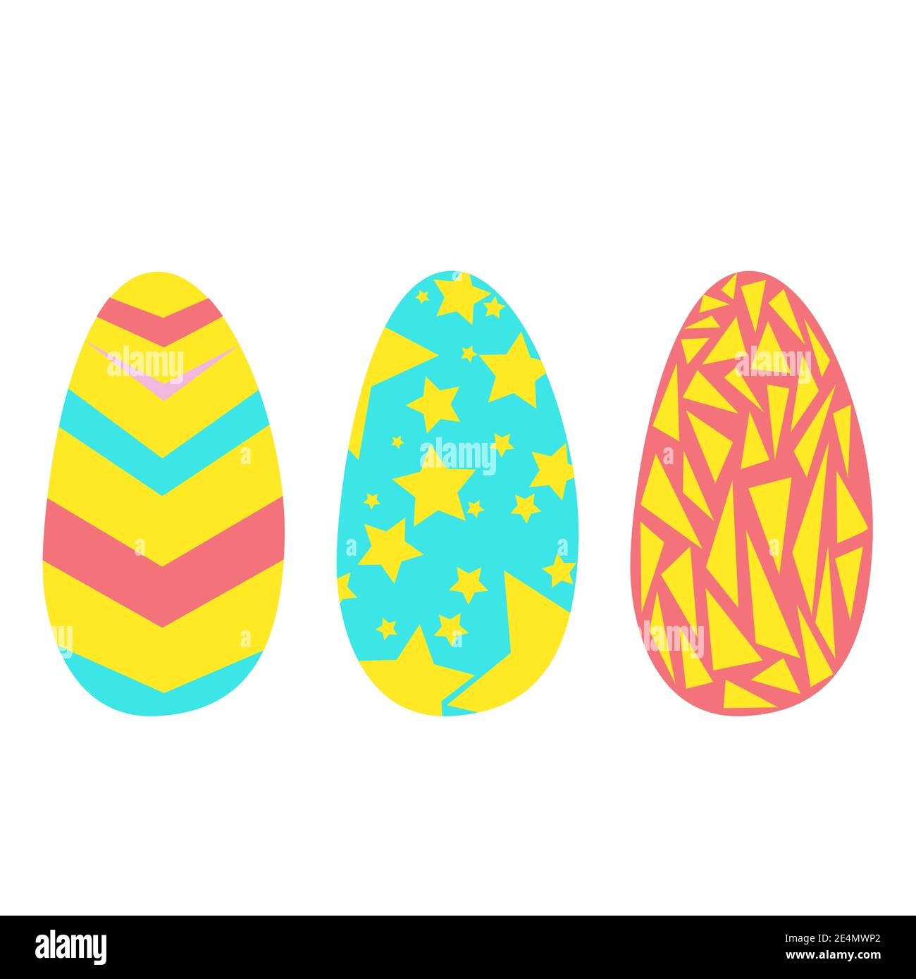 colored easter eggs with patterns. Vector illustration Stock Vector