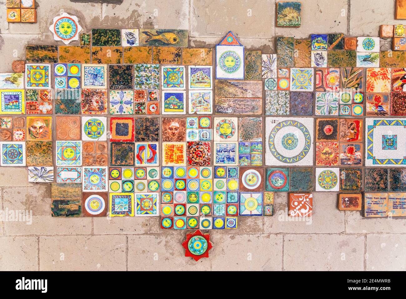 Decorative Tiles On Wall At The Entrance Of Riomaggiore Riomaggiore Cinque Terre Liguria Italy Stock Photo Alamy