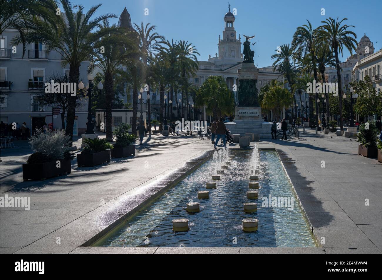 Cadiz, Spain 16 January, 2021 view of the Plaza de San Juan de Dios
