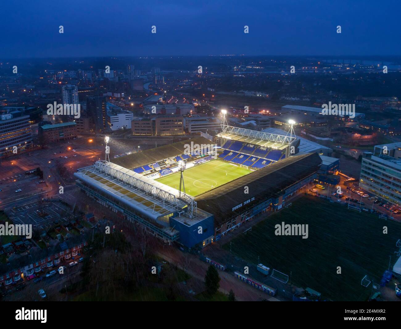 Aerial view of Ipswich Town’s Portman Road Stadium - Ipswich Town v