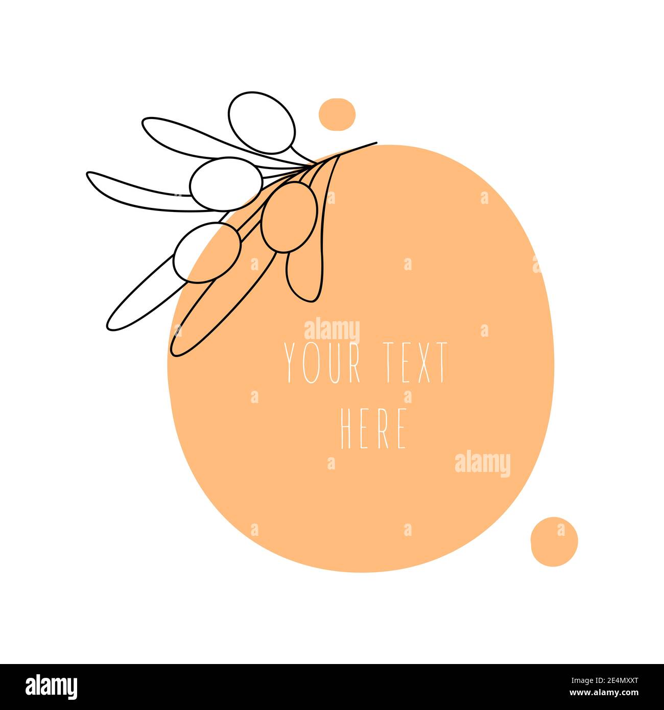 Minimal Hippophae leaf on abstract background.  Stock Vector