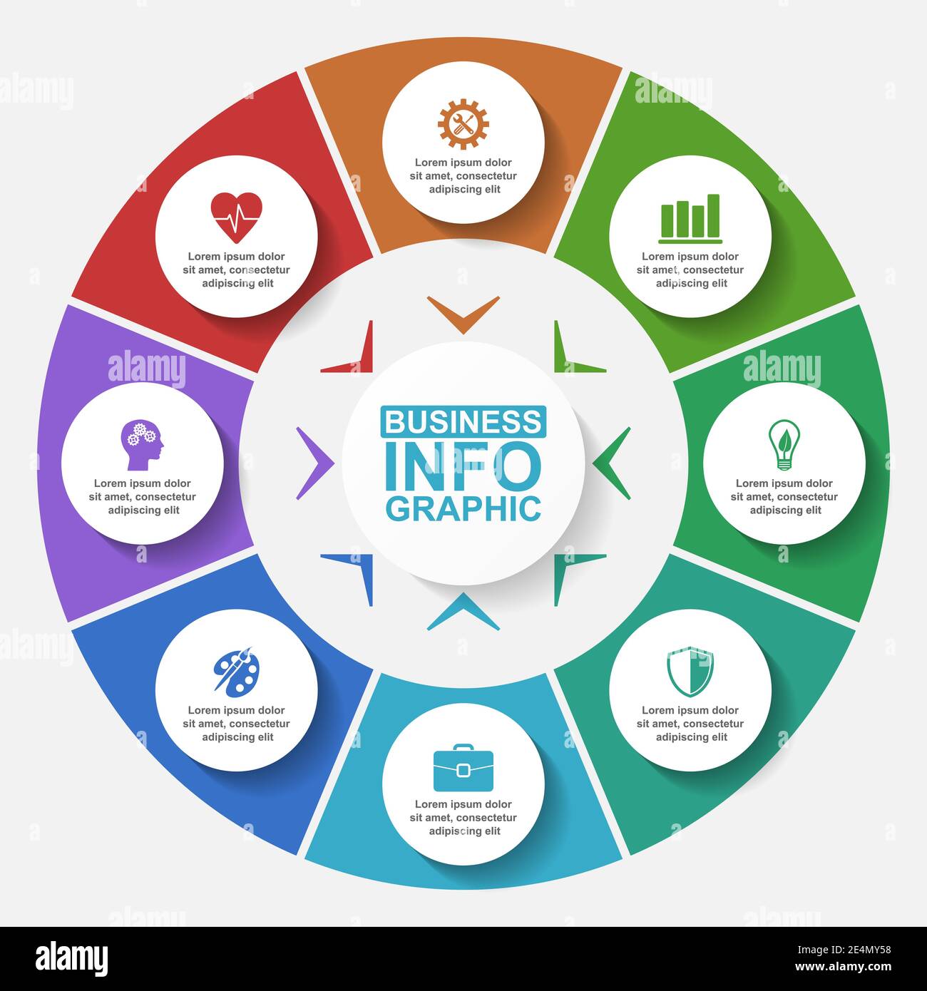 Infographic circular vector template for presentation, pie chart ...
