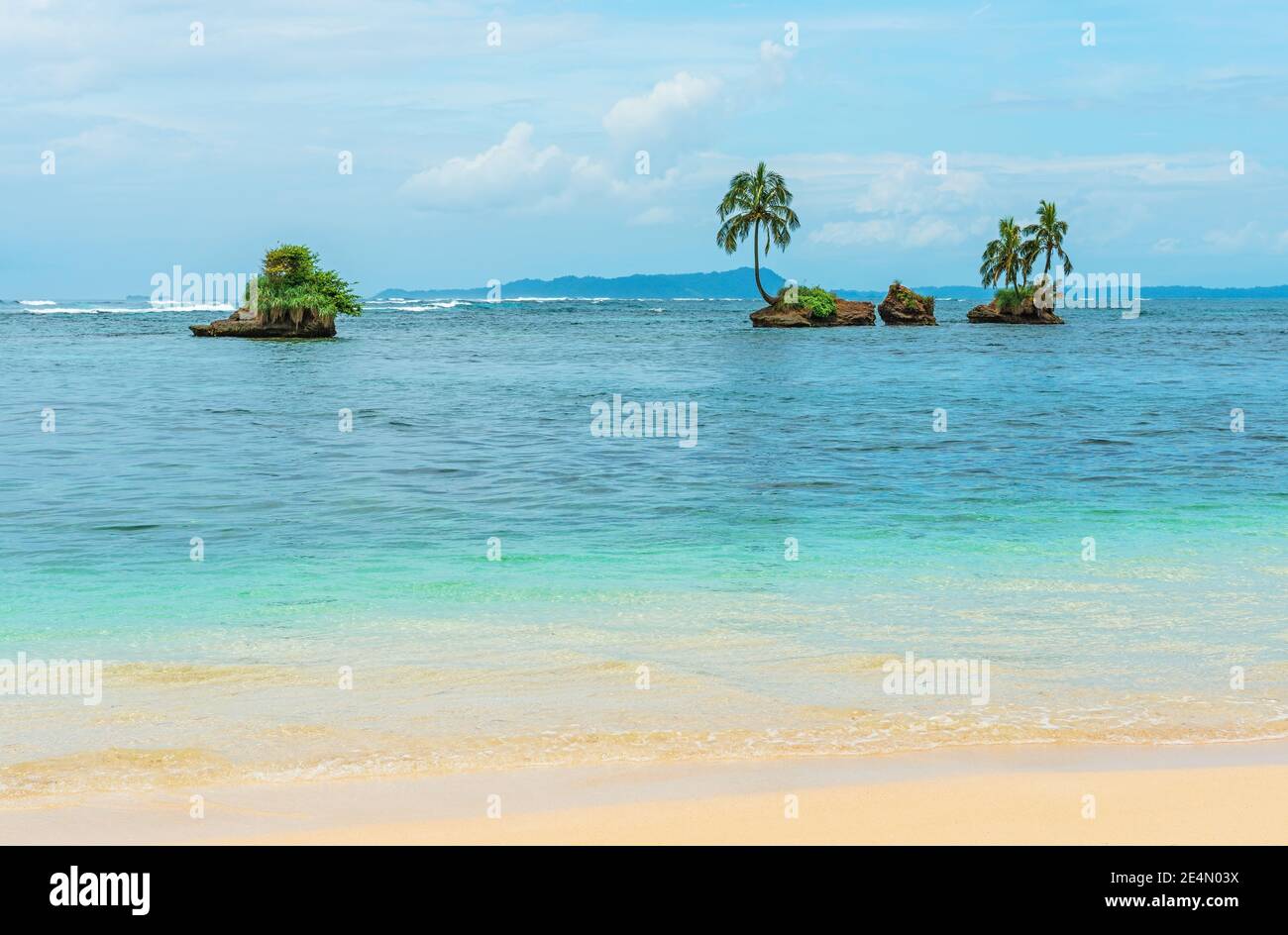 Islands in Boca del Toro, perfect view for relaxation and a zen like feeling, Panama. Stock Photo