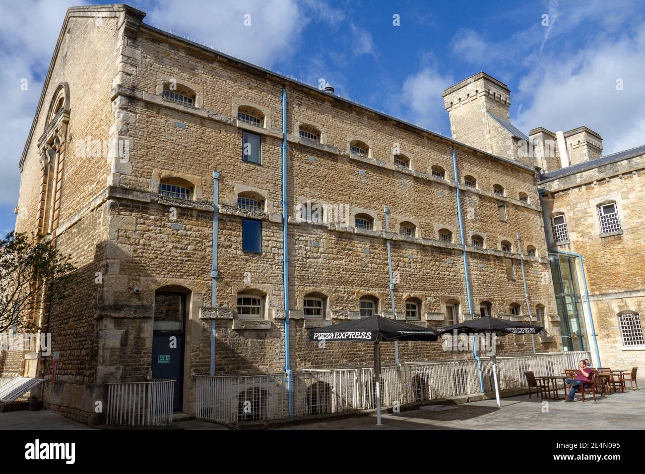 Exterior of prison cells of Oxford Prison in Oxford Castle Quarter, Oxford, Oxfordshire, UK Stock Photo