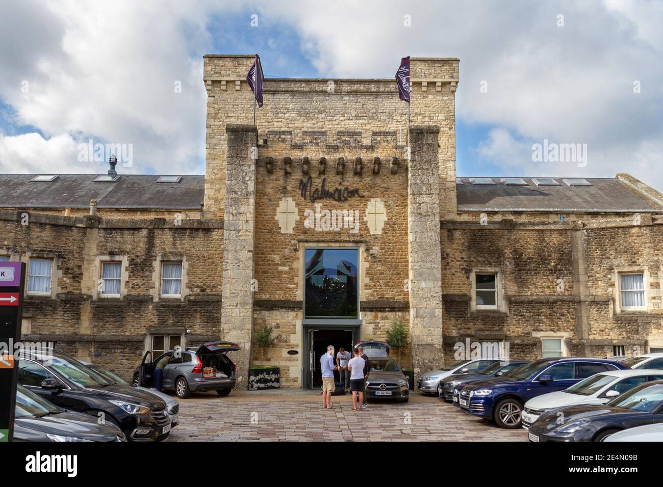 Malmaison Oxford hotel and restaurant in part of a converted Victorian prison, Oxford Castle Quarter, Oxford, Oxfordshire, UK Stock Photo