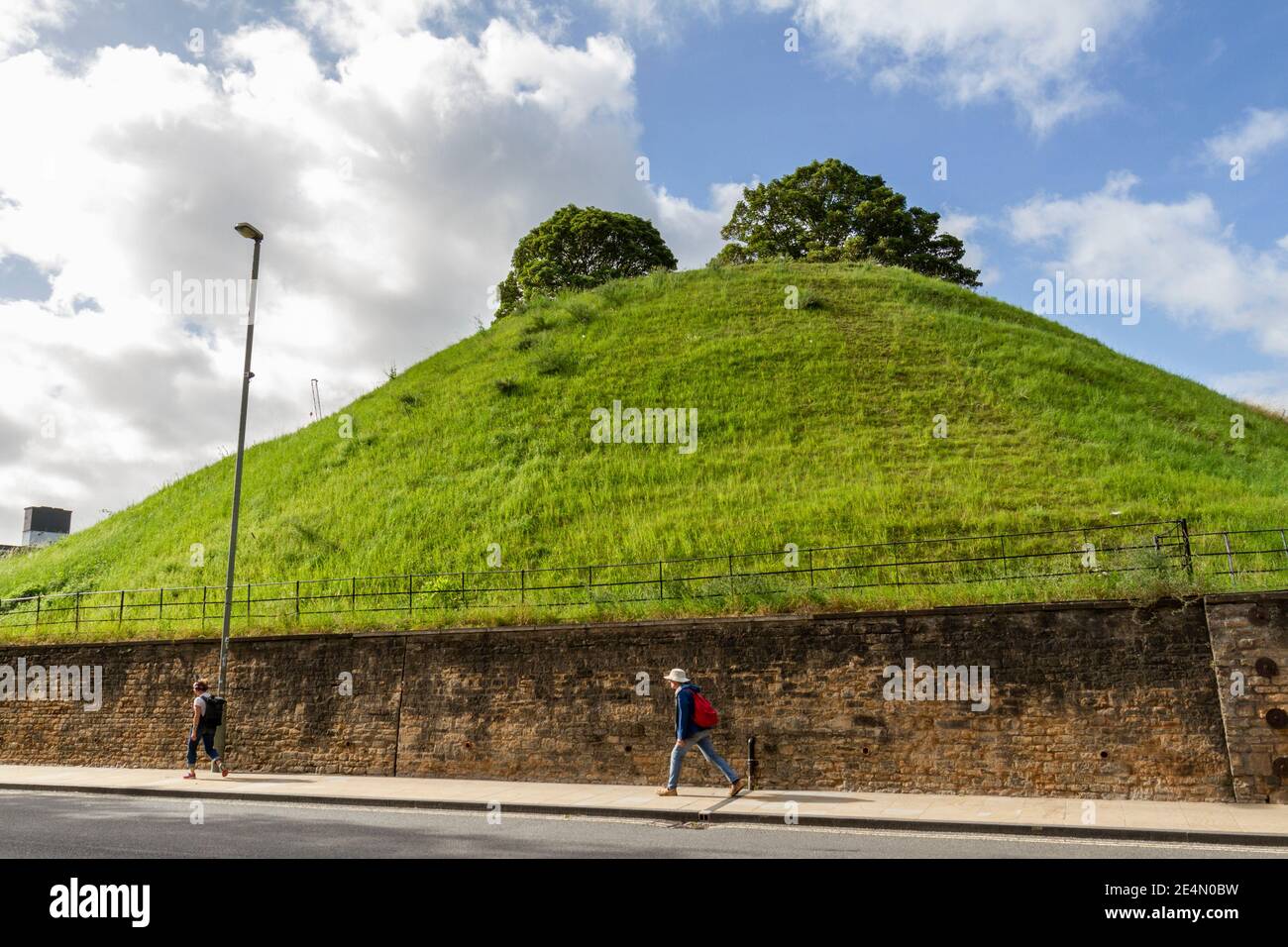 Castle Mound, part of Oxford Castle Quarter in Oxford, Oxfordshire, UK Stock Photo