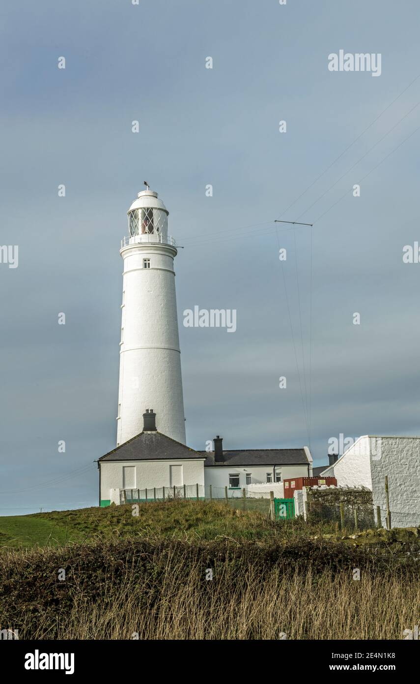 Nash Point Lighthouse at Nash Point Glamorgan Heritage Coast south Wales. Stock Photo