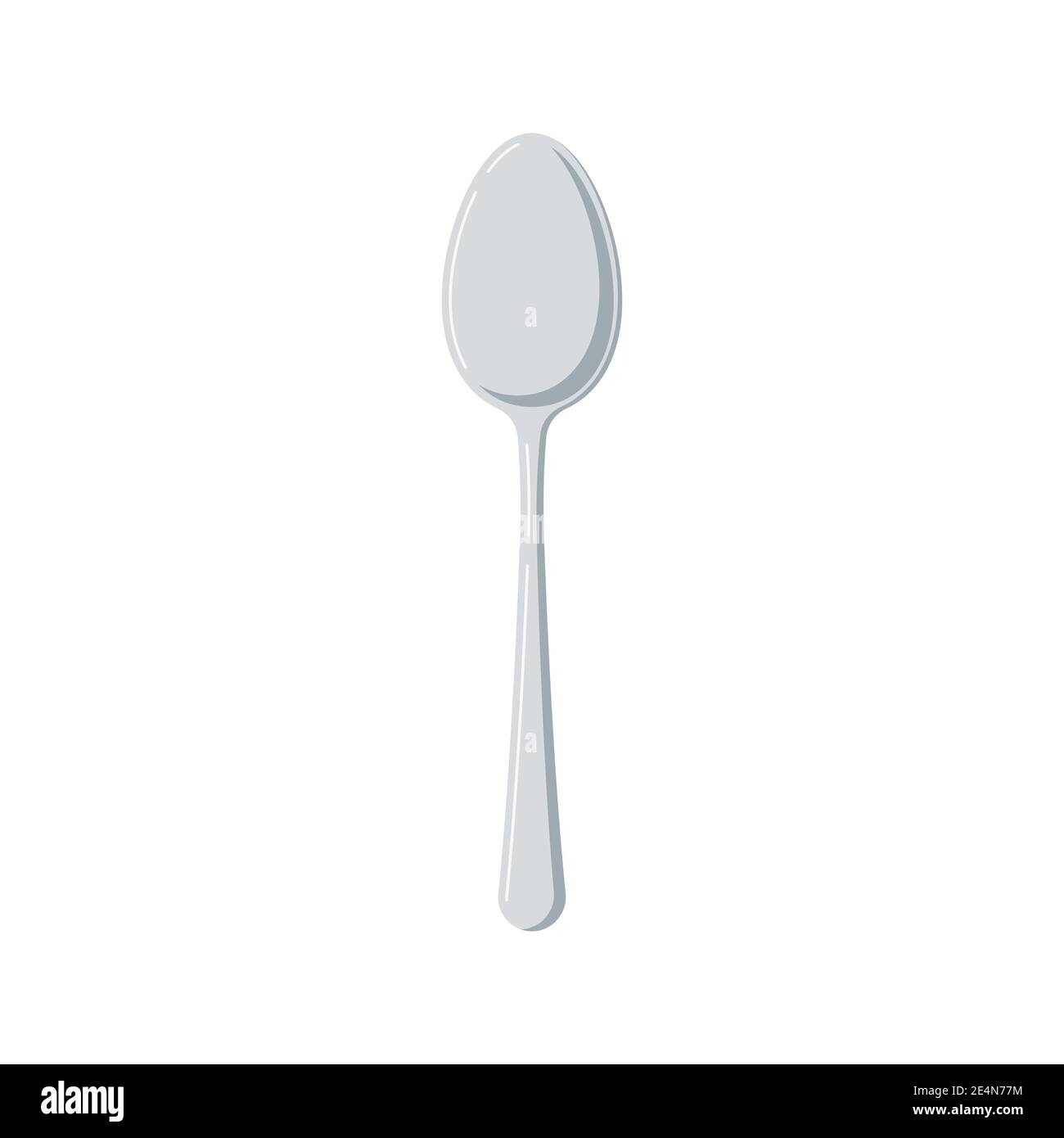 Metal spoon icon isolated on white background. Stock Vector