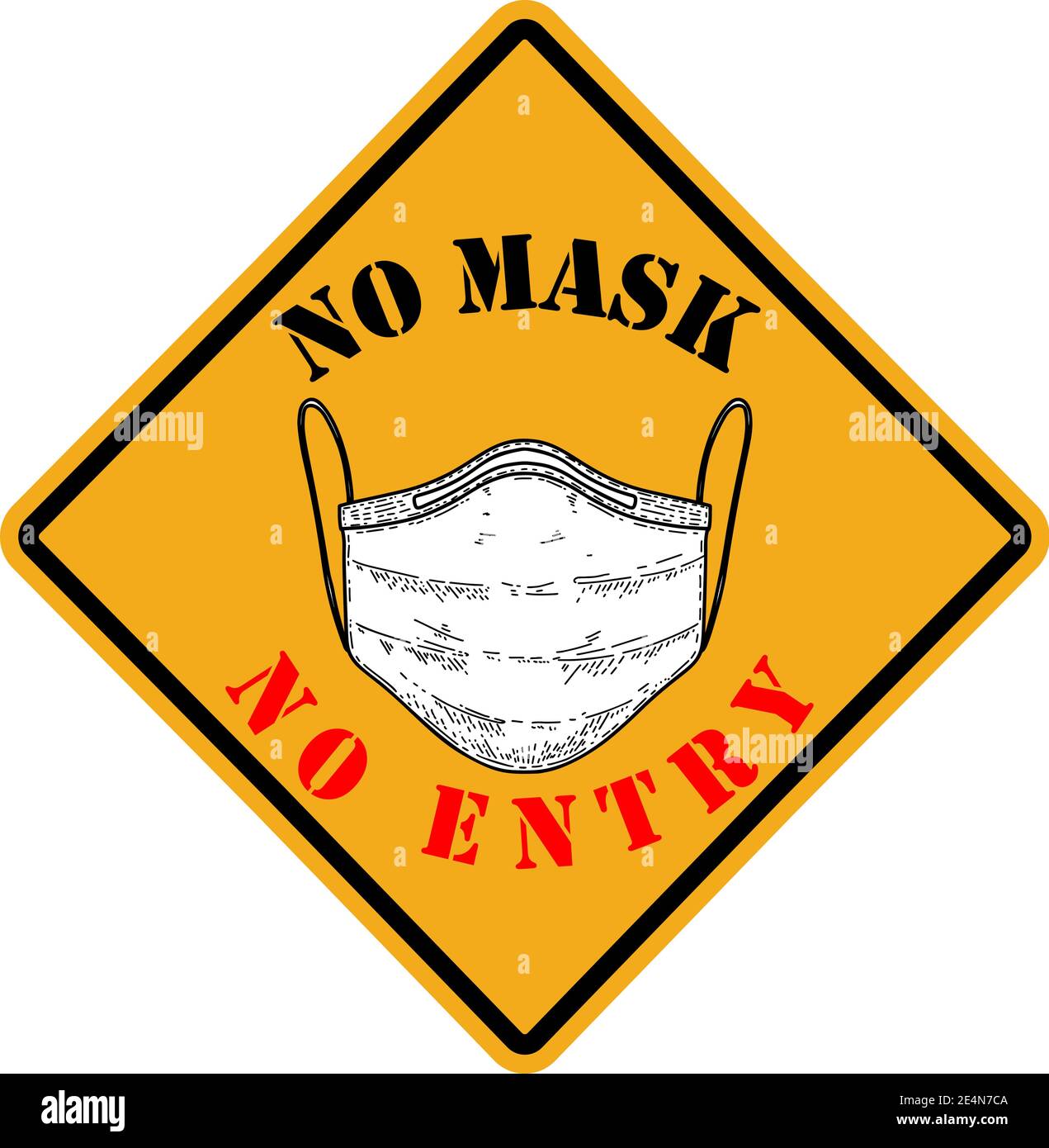 No mask no entry. Emblem with medical mask. Design element for emblem