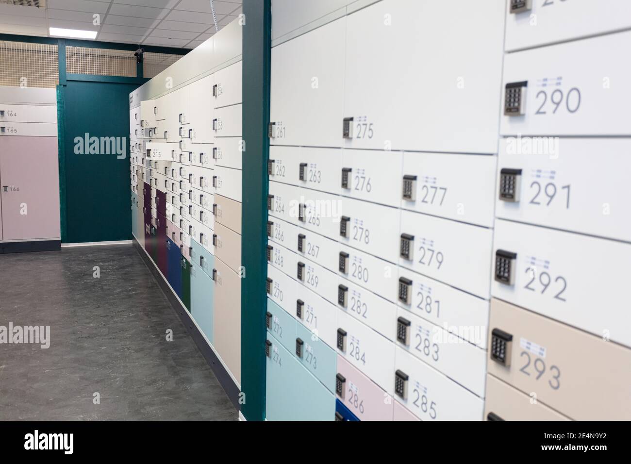 Espoo, Finland, January 9, 2021. Post office in finland, contactless parcel pick-up office. High quality photo Stock Photo