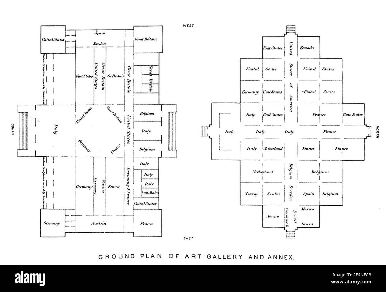 Memorial hall and annex ground floor plan Stock Photo Alamy