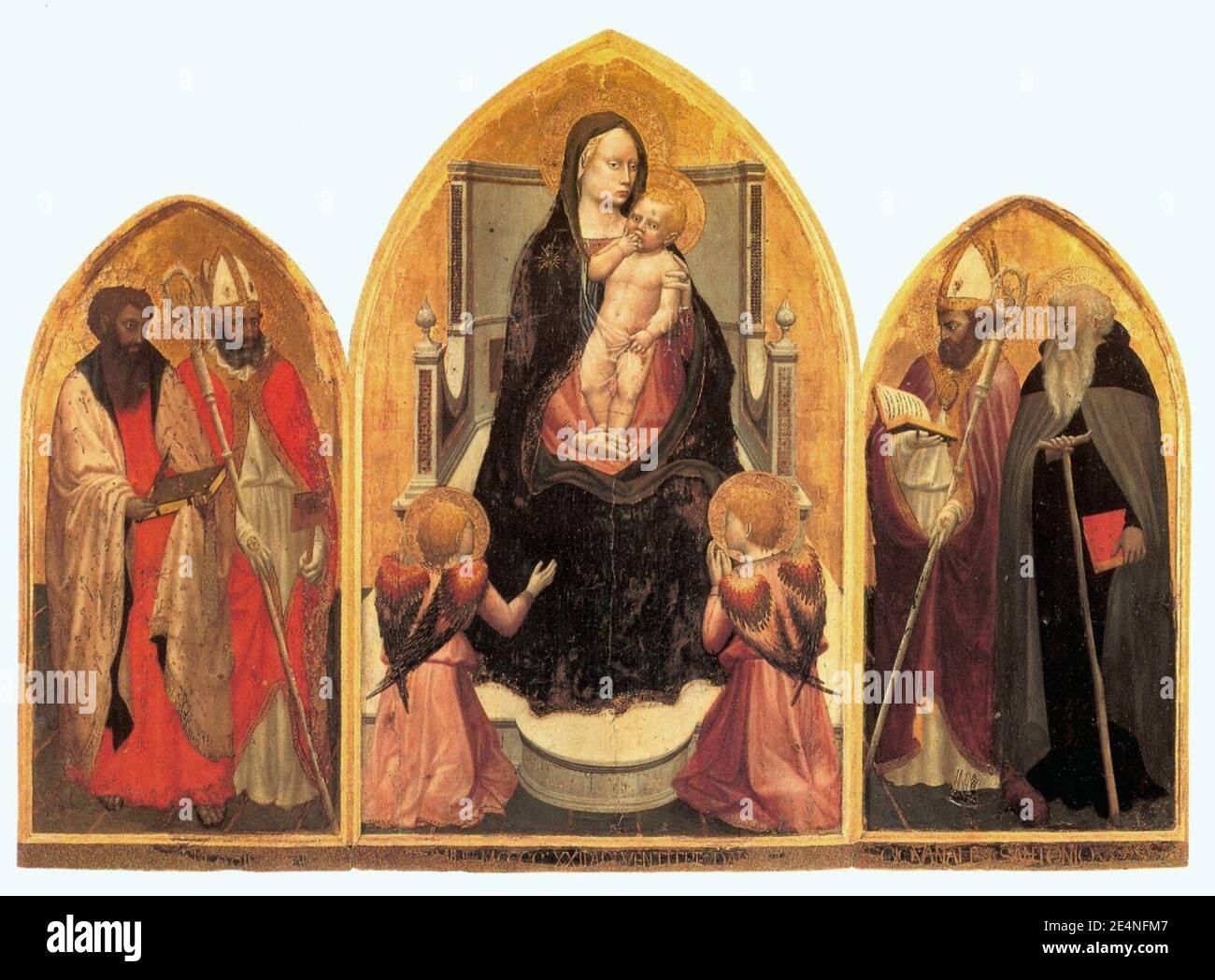 Masaccio Trittico Di San Giovenale Masaccio. San Giovenale Triptych. 1. San Giovenale Triptych Stock Photo