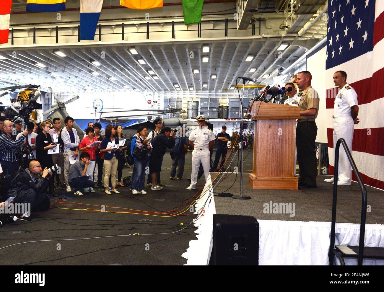 Media addressed in Hong Kong aboard USS Bonhomme Richard Stock Photo