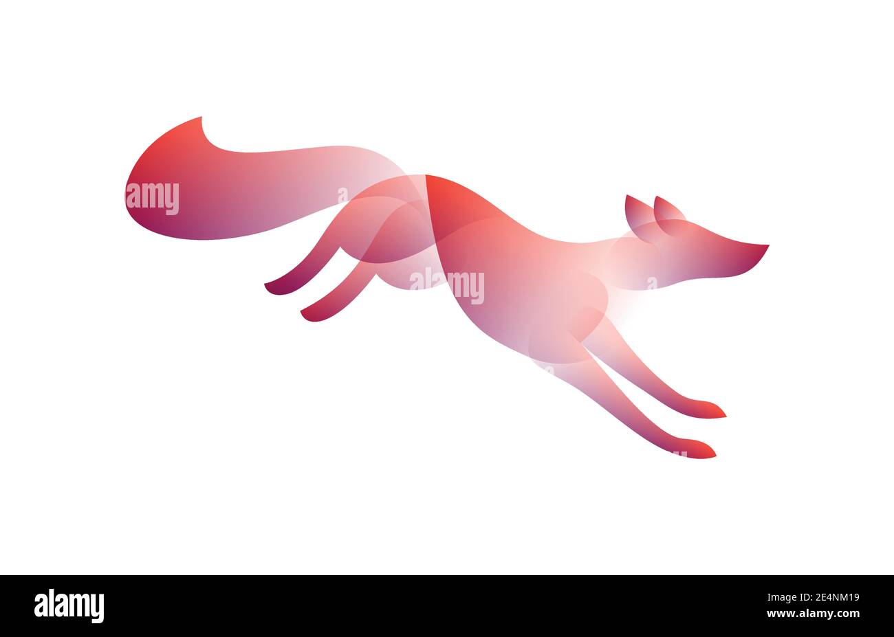 Vector fox in gradient style. Digital art Stock Vector
