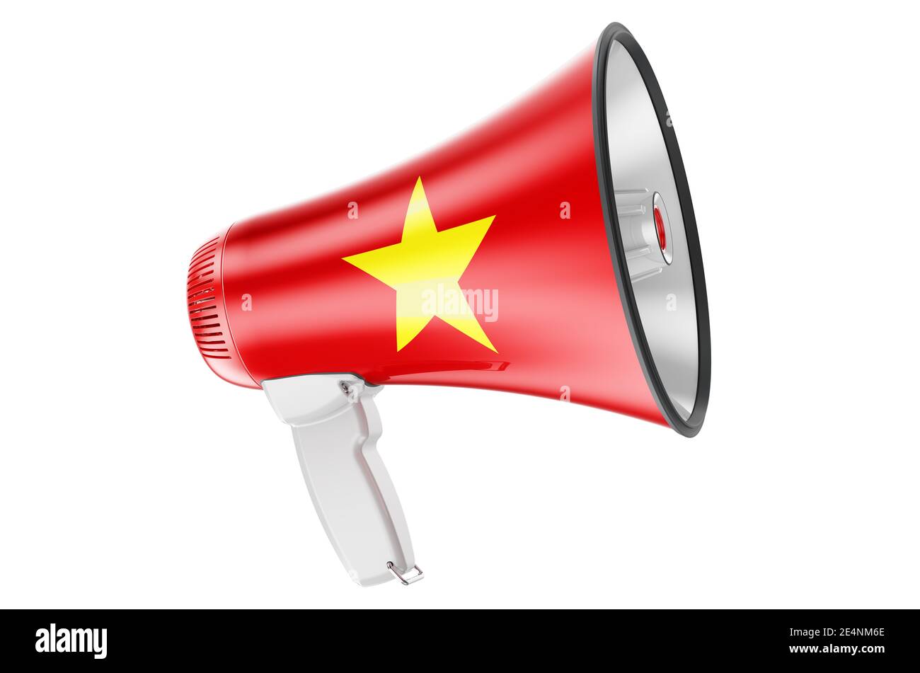 Megaphone with Vietnamese flag, 3D rendering isolated on white ...