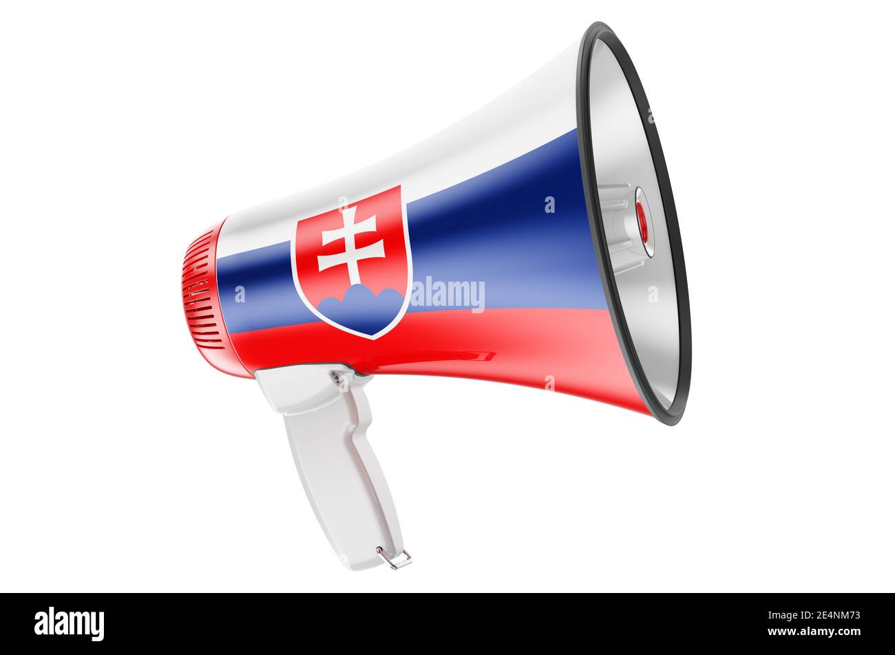 Megaphone with Slovak flag, 3D rendering isolated on white background ...