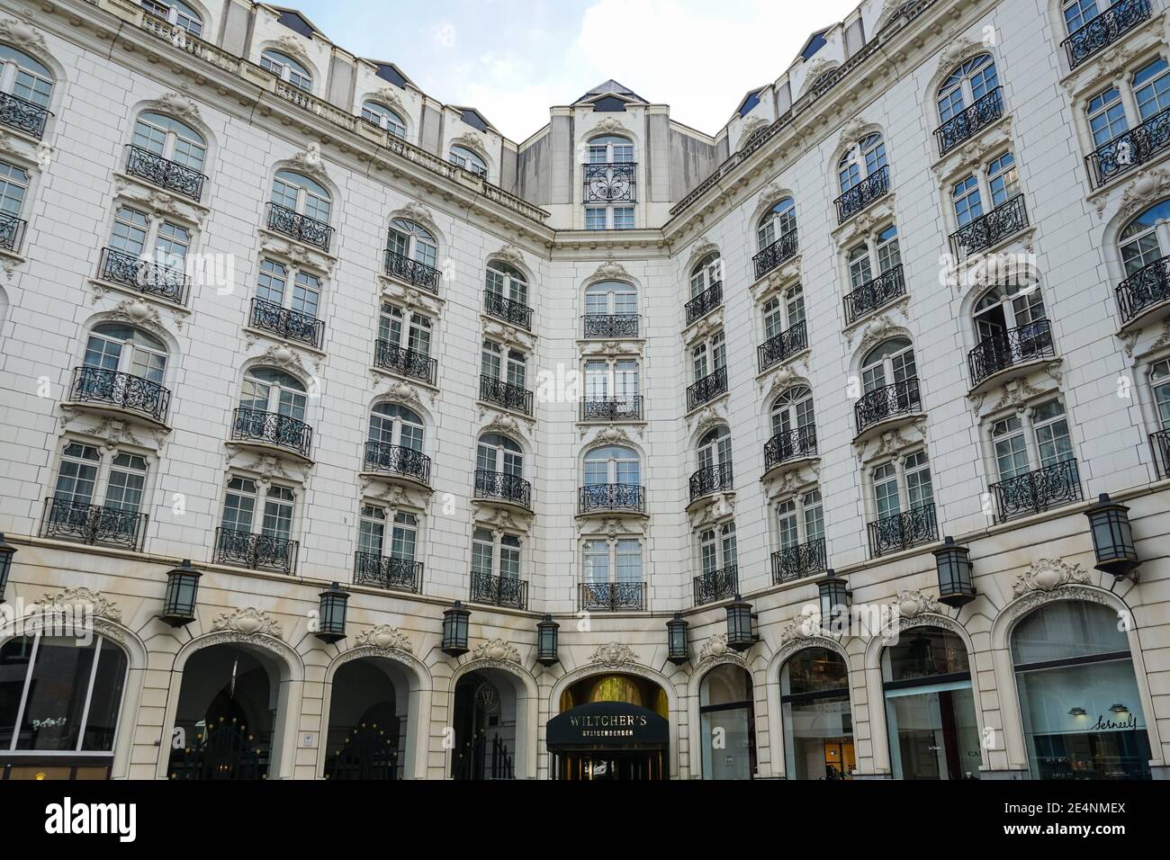 Facade of the Steigenberger Wiltcher's Hotel building in Brussels, Belgium Stock Photo