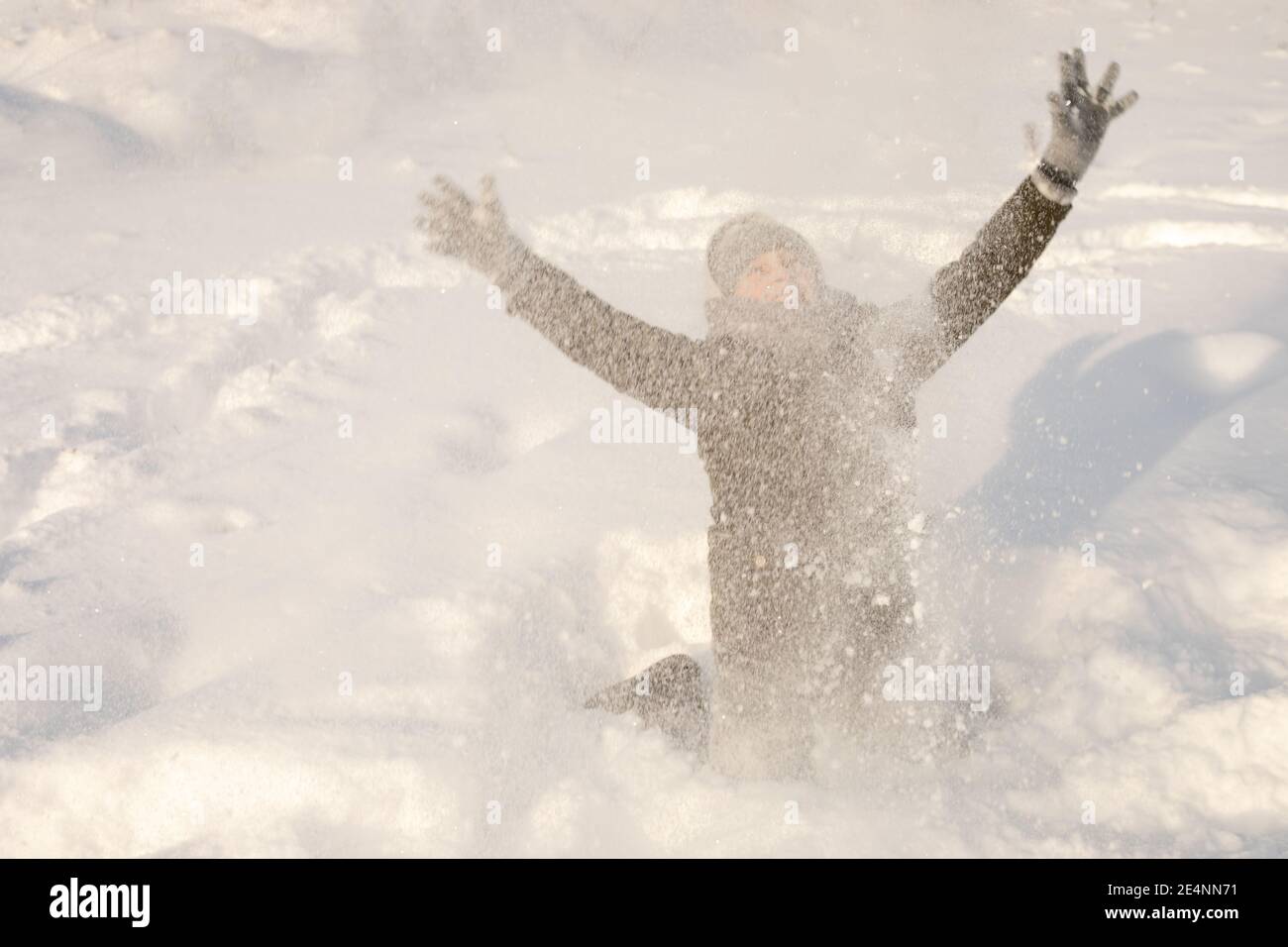 Cinematic defocus is captured through falling snow flakes. Happy 