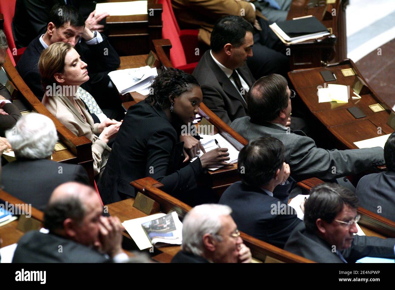 Rama Yade attends a work session at the National Assembly in Paris, France on January 8, 2008. Photo by Mousse/ABACAPRESS.COM Stock Photo
