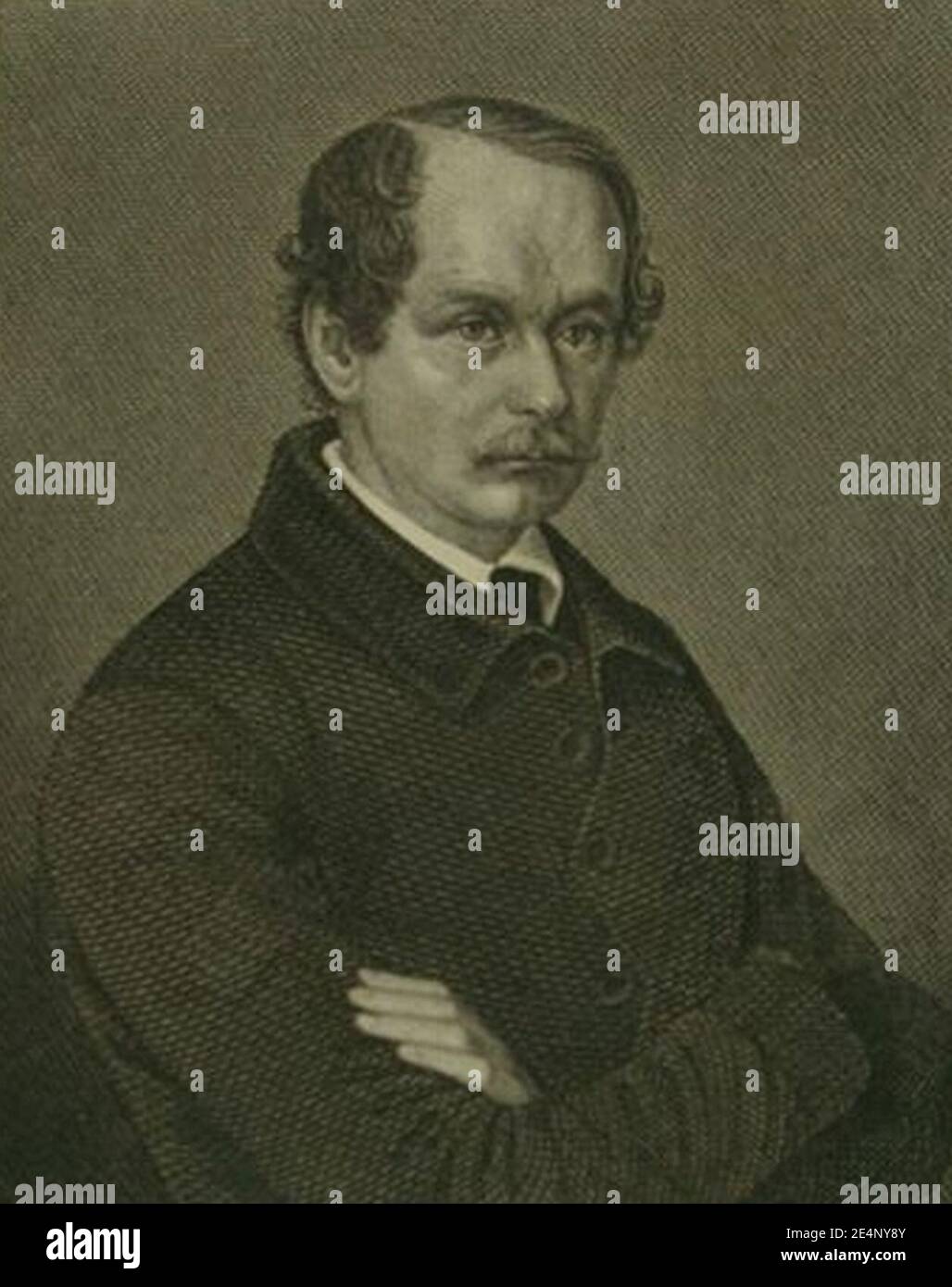 Matthias Jacob Schleiden Botaniker Jena Thüringen Portrait Stahlstich um 1850 b. Stock Photo