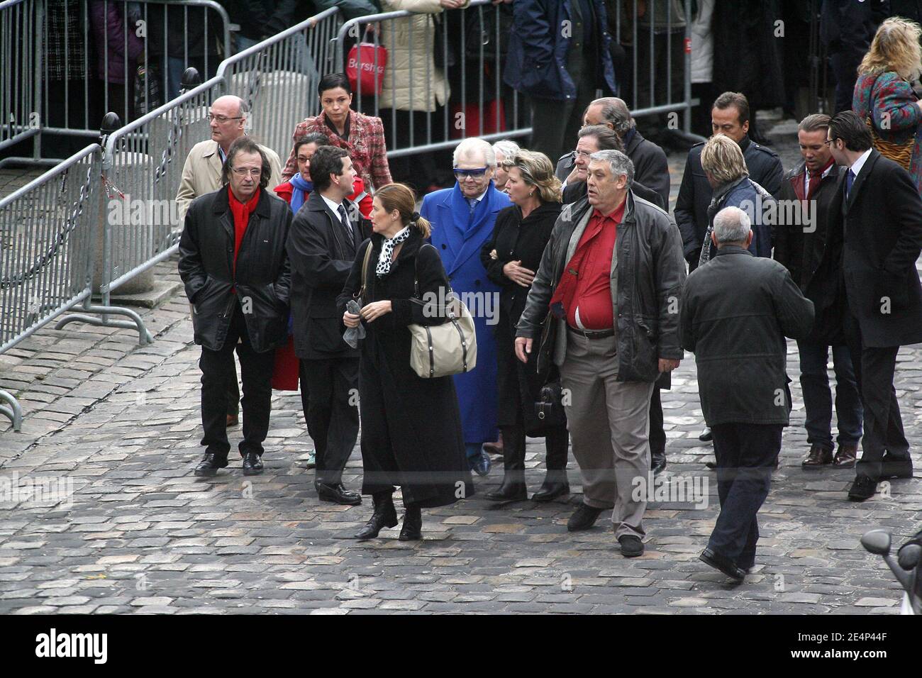 Michou and Jeane Manson arrive at St Germain church to attend the funeral mass of singer Carlos in Paris, France on January 22, 2008. Photo by Guibbaud-Khayat-Mousse/ABACAPRESS.COM Stock Photo