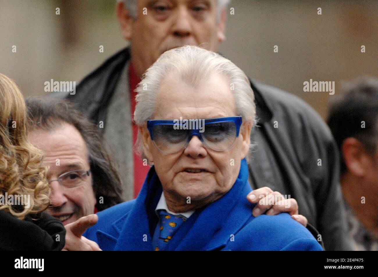 Michou arrives at St Germain church to attend the funeral mass of singer Carlos in Paris, France on January 22, 2008. Photo by Guibbaud-Khayat-Mousse/ABACAPRESS.COM Stock Photo