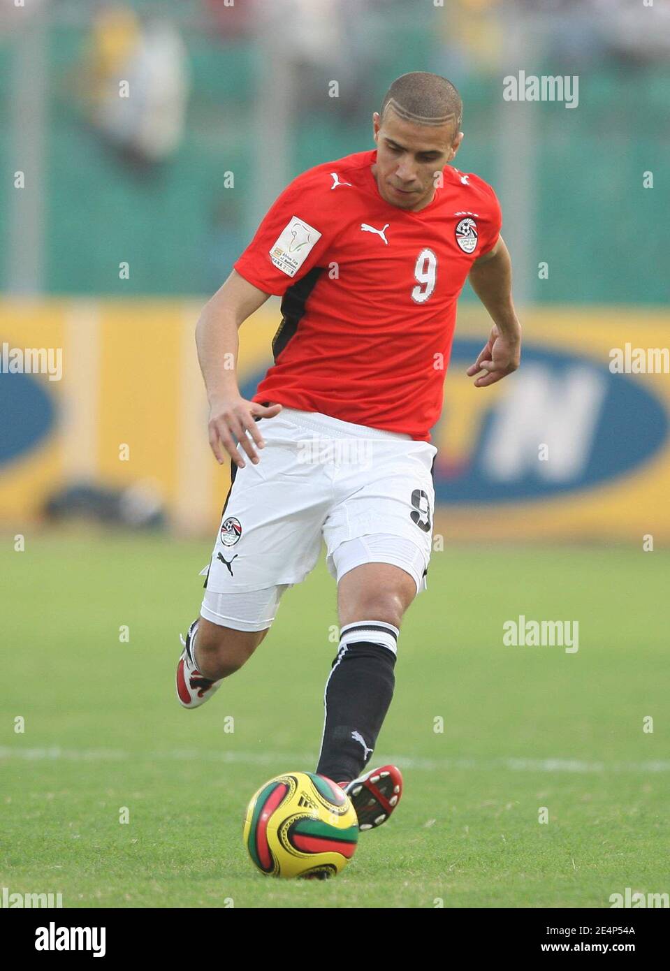 Egypt's Zidan Abdalla Mohamed during the African Cup of Nations soccer match, Cameroon vs Egypt, in Kumasi, Ghana on January 22, 2008. Egypt defeated Cameroon 4-1. Photo by Steeve McMay/Cameleon/ABACAPRESS.COM Stock Photo