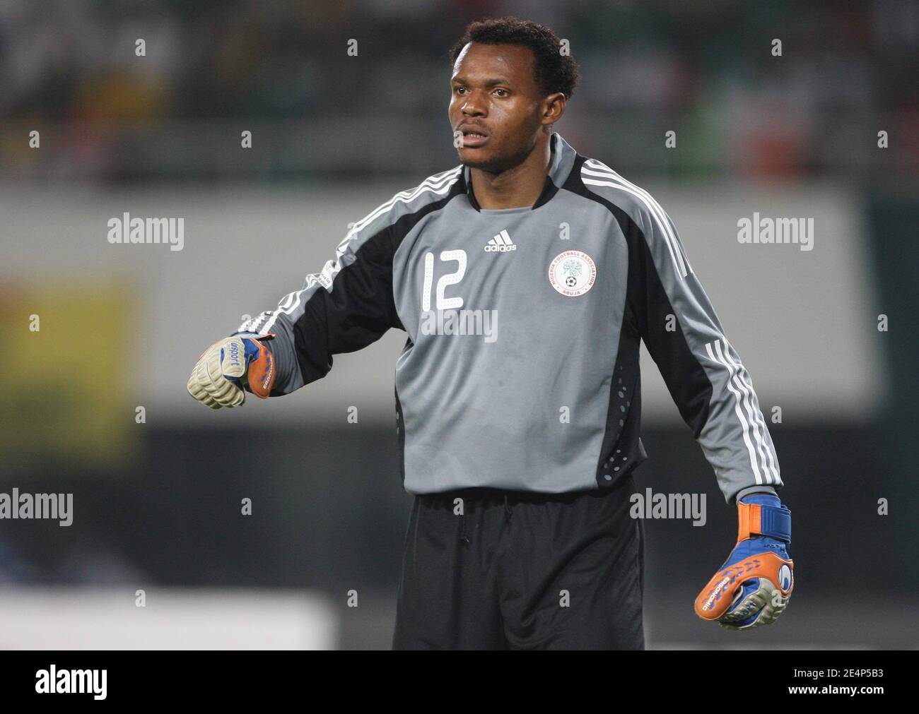 Nigeria's Goalkeeper Ejide Austine during the African Cup of Nations soccer match, Ivory Coast vs Nigeria in Sekondi, Ghana on January 21, 2008. Ivory Coast defeated Nigeria 1-0. Photo by Steeve McMay/Cameleon/ABACAPRESS.COM Stock Photo