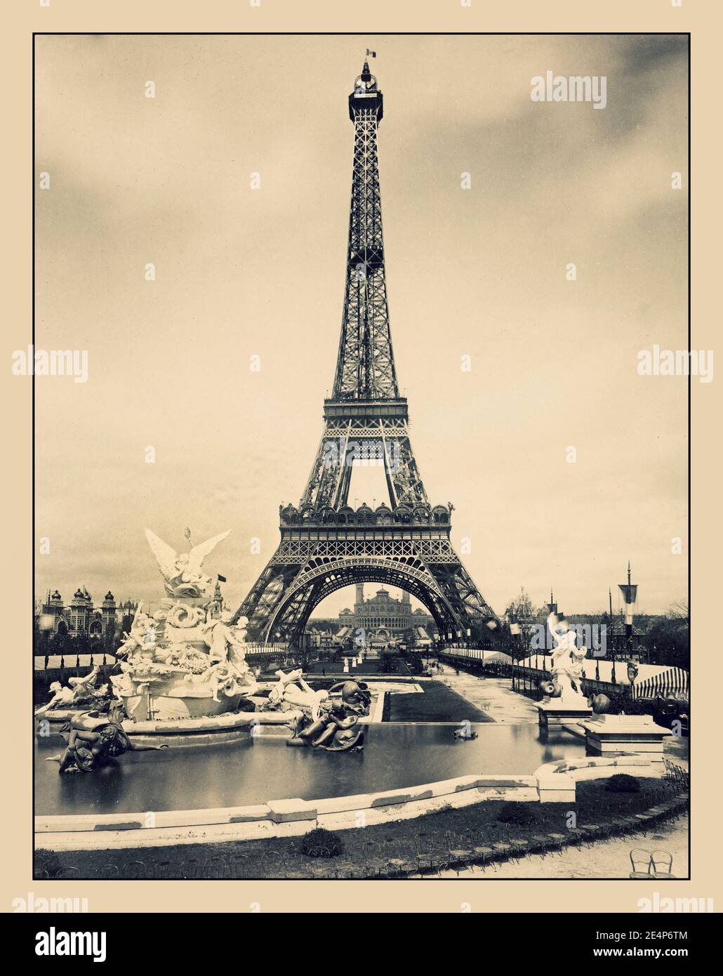 1889 Exposition Paris Eiffel Tower Exhibition Exposition Universelle World Fair 1889 France Stock Photo