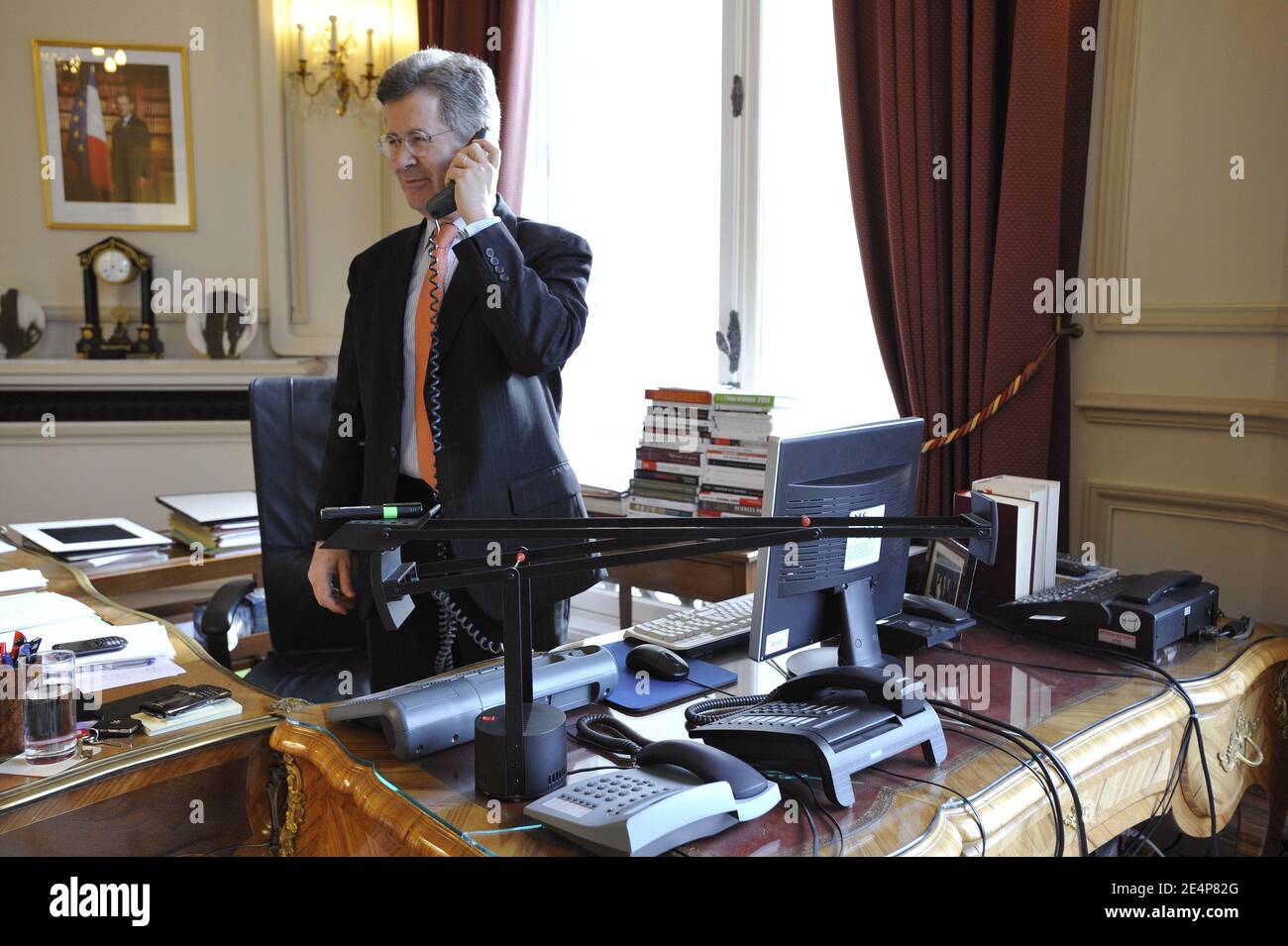 Jean-David Levitte, Diplomatic advisor of President Nicolas Sarkozy, is pictured in his office at the Elysee Palace in Paris, France on January 22, 2008. Photo by Elodie Gregoire/ABACAPRESS.COM Stock Photo