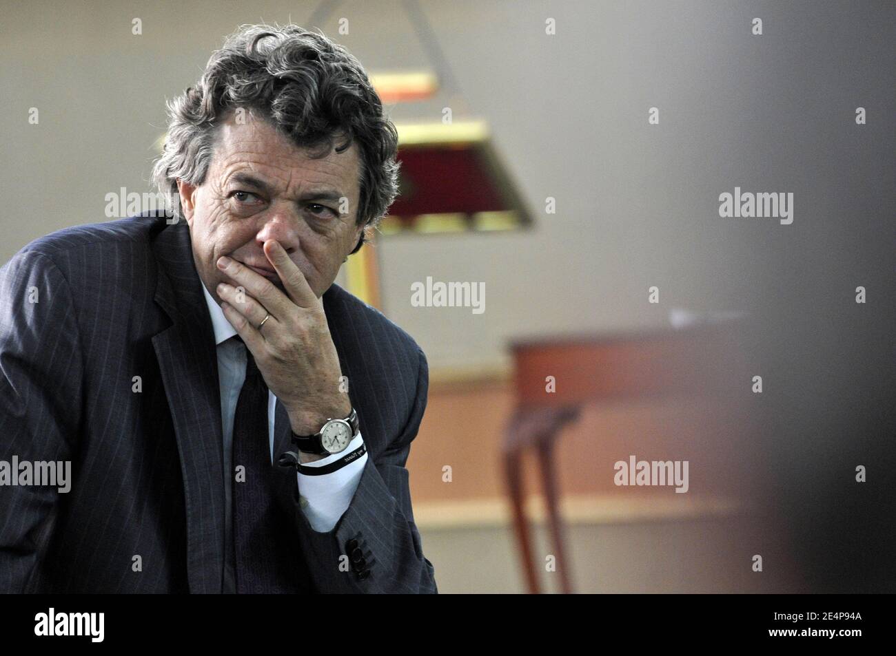 French Minister for Ecology Jean-Louis Borloo attends at the Rashtrapati Bhavan Presidential Palace in New Delhi, India, before an official dinner, on January 25, 2008. President Sarkozy is in India on a two-day official visit. Photo by Elodie Gregoire/ABACAPRESS.COM Stock Photo