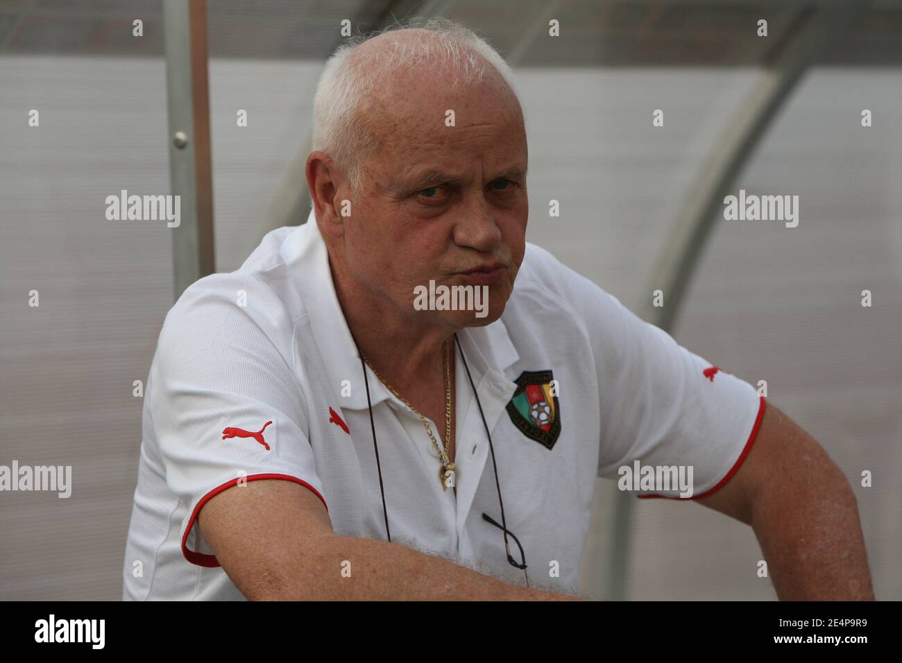 Cameroon's coach Otto Pfister during the African Cup of Nations soccer match, Cameroon vs Zambia in Kumasi, Ghana on January 26, 2008. Cameroon won the match 5-1. Photo by Steeve McMay/Cameleon/ABACAPRESS.COM Stock Photo