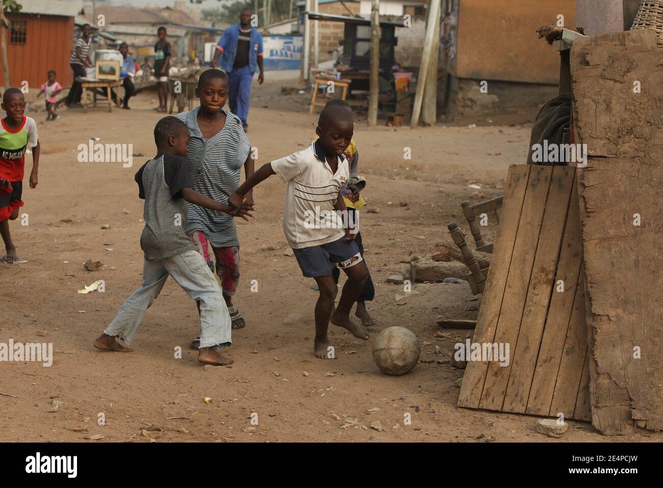 Illustration of children street football during the African Cup of ...