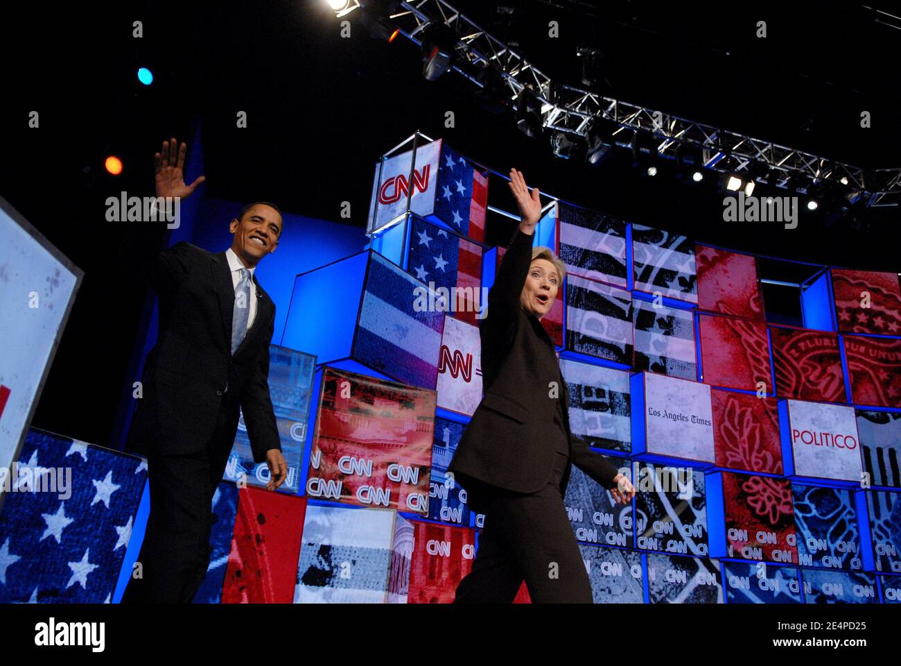Democratic presidential candidates Sen. Barack Obama and Sen. Hillary ...